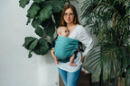 LennyHip Carrier (1/2 of LennyTwin Carrier), herringbone weave 100% cotton - LITTLE HERRINGBONE OMBRE GREEN - Woven Baby Standard   lenny_hip    #