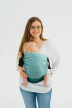 LennyHip Carrier (1/2 of LennyTwin Carrier), herringbone weave 100% cotton - LITTLE HERRINGBONE OMBRE GREEN - Woven Baby Standard   lenny_hip    #