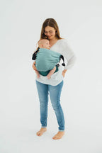 LennyHip Carrier (1/2 of LennyTwin Carrier), herringbone weave 100% cotton - LITTLE HERRINGBONE OMBRE GREEN - Woven Baby Standard   lenny_hip    #