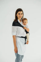 LennyHip Carrier (1/2 of LennyTwin Carrier), herringbone weave 100% cotton - LITTLE HERRINGBONE OMBRE GREY - Woven Baby Standard   lenny_hip    #