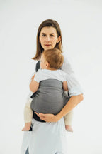 LennyHip Carrier (1/2 of LennyTwin Carrier), herringbone weave 100% cotton - LITTLE HERRINGBONE OMBRE GREY - Woven Baby Standard   lenny_hip    #