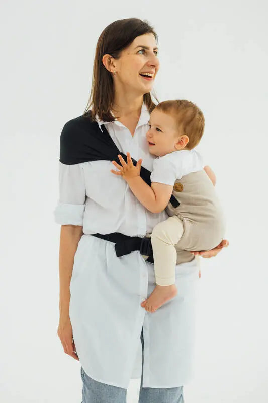 LennyHip Carrier (1/2 of LennyTwin Carrier), broken-twill weave 100% cotton - PEANUT BUTTER - Woven Baby Size - Standard   lenny_hip    #