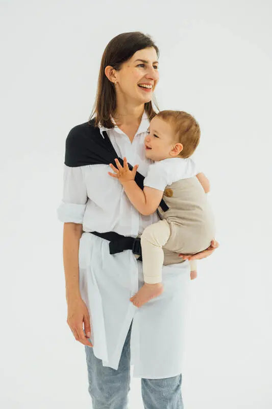 LennyHip Carrier (1/2 of LennyTwin Carrier), broken-twill weave 100% cotton - PEANUT BUTTER - Woven Baby Size - Standard   lenny_hip    #