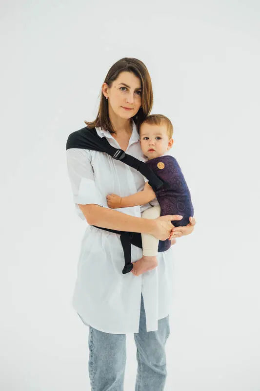 LennyHip Carrier (1/2 of LennyTwin Carrier), jacquard weave 100% cotton - WILD WINE - BOUQUET - Woven Baby Size - Standard   lenny_hip    #