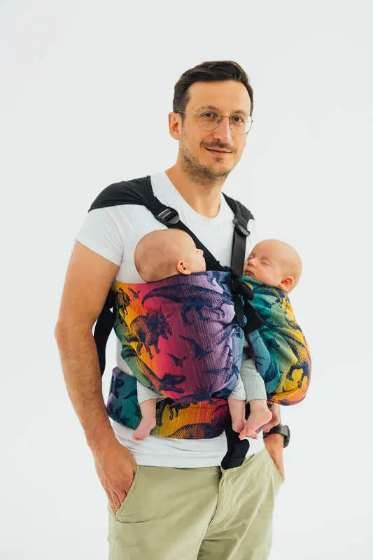 LennyTwin Carrier, jacquard weave 100% cotton - JURASSIC - NEW ERA - Woven Baby Size - Standard   lenny_twin    #