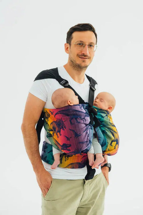 LennyTwin Carrier, jacquard weave 100% cotton - JURASSIC - NEW ERA - Woven Baby Size - Standard   lenny_twin    #