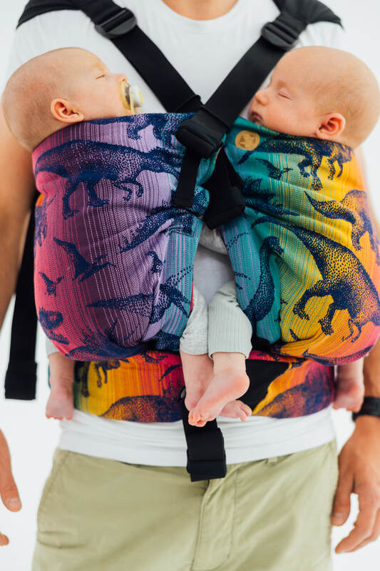 LennyTwin Carrier, jacquard weave 100% cotton - JURASSIC - NEW ERA - Woven Baby Standard   lenny_twin    #
