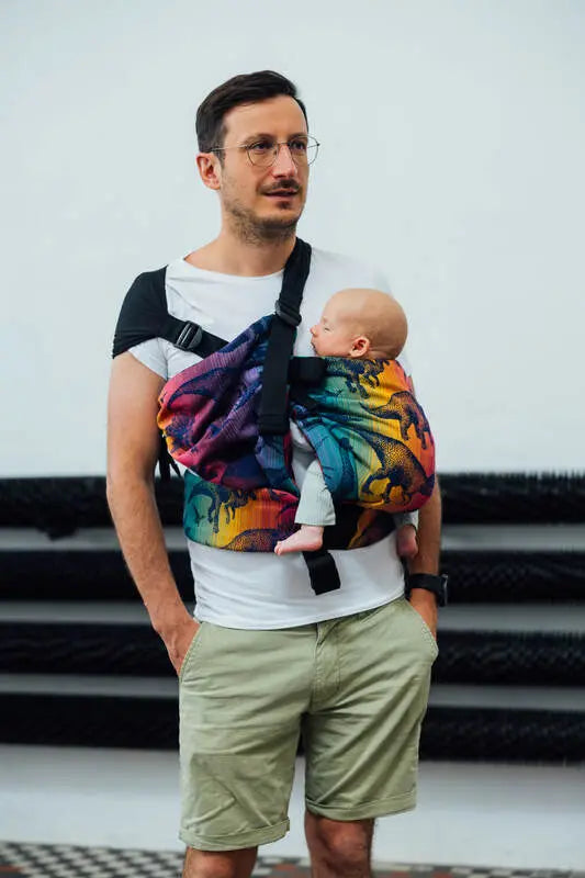 LennyTwin Carrier, jacquard weave 100% cotton - JURASSIC - NEW ERA - Woven Baby Size - Standard   lenny_twin    #
