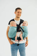 LennyTwin Carrier, herringbone weave 100% cotton - LITTLE HERRINGBONE OMBRE GREEN