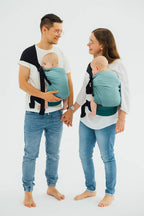LennyTwin Carrier, herringbone weave 100% cotton - LITTLE HERRINGBONE OMBRE GREEN - Woven Baby Standard   lenny_twin    #