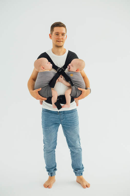LennyTwin Carrier, herringbone weave 100% cotton - LITTLE HERRINGBONE OMBRE GREY