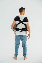 LennyTwin Carrier, herringbone weave 100% cotton - LITTLE HERRINGBONE OMBRE GREY - Woven Baby Standard   lenny_twin    #