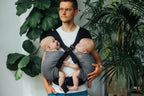 LennyTwin Carrier, herringbone weave 100% cotton - LITTLE HERRINGBONE OMBRE GREY - Woven Baby Standard   lenny_twin    #