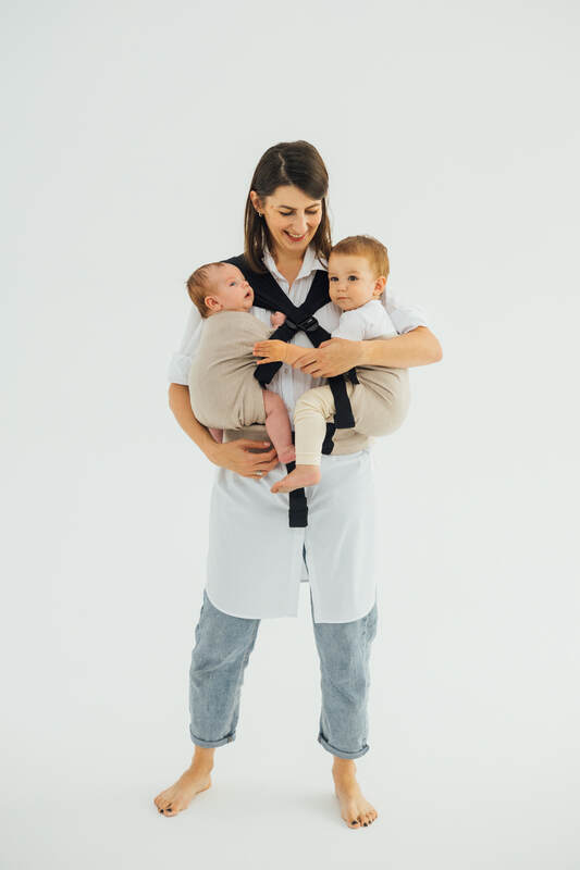 LennyTwin Carrier, broken-twill weave 100% cotton - PEANUT BUTTER - Woven Baby Standard   lenny_twin    #