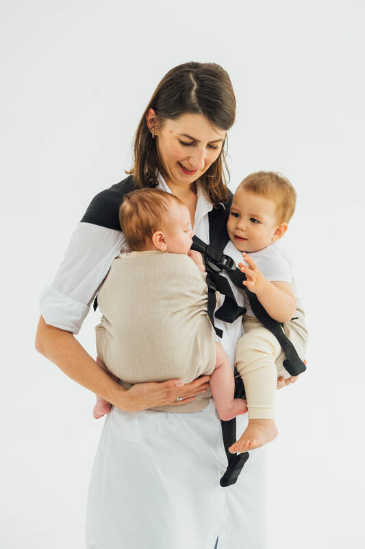 LennyTwin Carrier, broken-twill weave 100% cotton - PEANUT BUTTER - Woven Baby Standard   lenny_twin    #