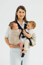 LennyTwin Carrier, broken-twill weave 100% cotton - PEANUT BUTTER - Woven Baby Standard   lenny_twin    #