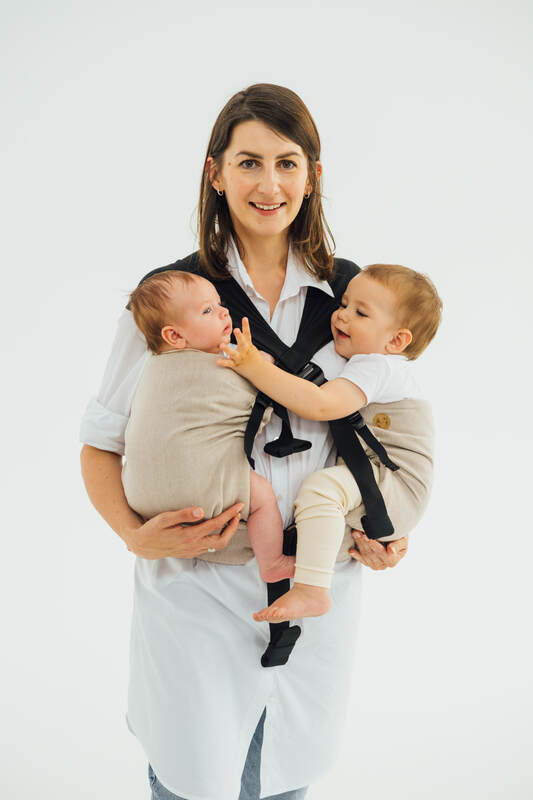 LennyTwin Carrier, broken-twill weave 100% cotton - PEANUT BUTTER - Woven Baby Standard   lenny_twin    #