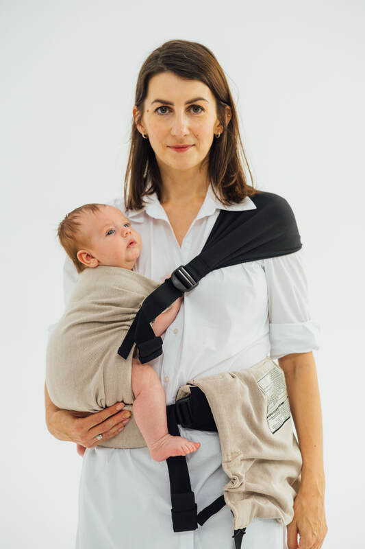 LennyTwin Carrier, broken-twill weave 100% cotton - PEANUT BUTTER - Woven Baby Standard   lenny_twin    #