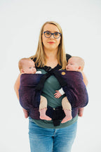 LennyTwin Carrier, jacquard weave 100% cotton - WILD WINE - BOUQUET - Woven Baby Standard   lenny_twin    #