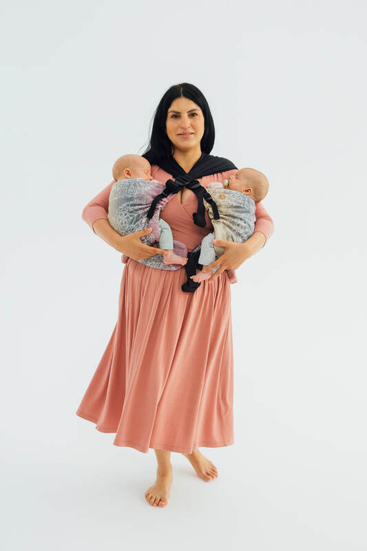 LennyTwin Carrier, jacquard weave 100% cotton - WILD WINE - VINEYARD - Woven Baby Standard   lenny_twin    #