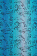 Otters Romp and Raft –   Long Cardigan - Woven Baby S / Standard (blue background)       #