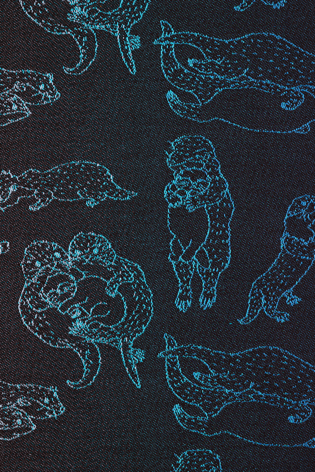 Otters Romp and Raft –   Long Cardigan - Woven Baby S / Standard (blue background)       #