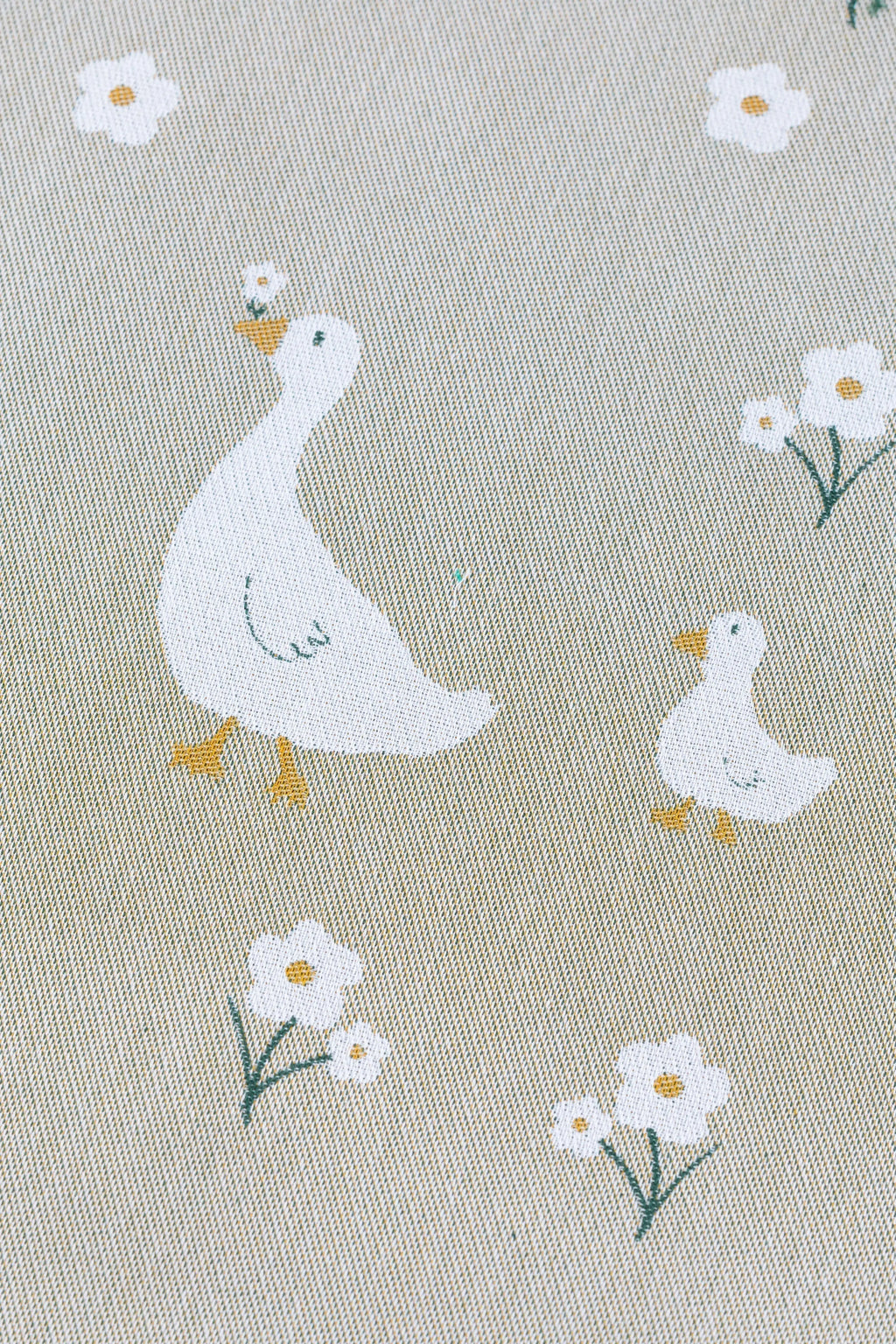 Mother Goose Ring Sling - Woven Baby size 2- 2.1m with gathered shoulder / Standard (Tan with White Mother Goose		)   Lennylamb ringsling    #
