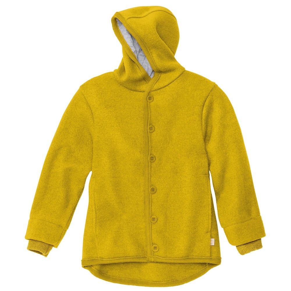 DIDYMOS Hoodie Jacket boiled wool harvest - Woven Baby 62/68 / yellow   Accessories > Babyclothes > Overalls and jackets boiled wool    #