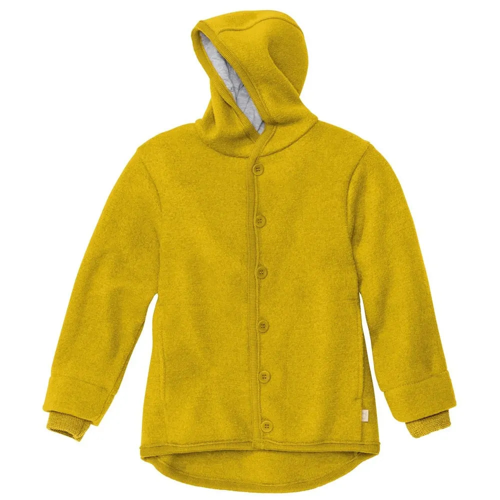 DIDYMOS Hoodie Jacket boiled wool harvest - Woven Baby 62/68 / yellow   Accessories > Babyclothes > Overalls and jackets boiled wool    #