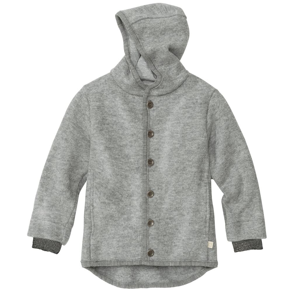 DIDYMOS Hoodie Jacket, boiled wool grey - Woven Baby 62/68 / silver-grey   Accessories > Babyclothes > Overalls and jackets boiled wool    #