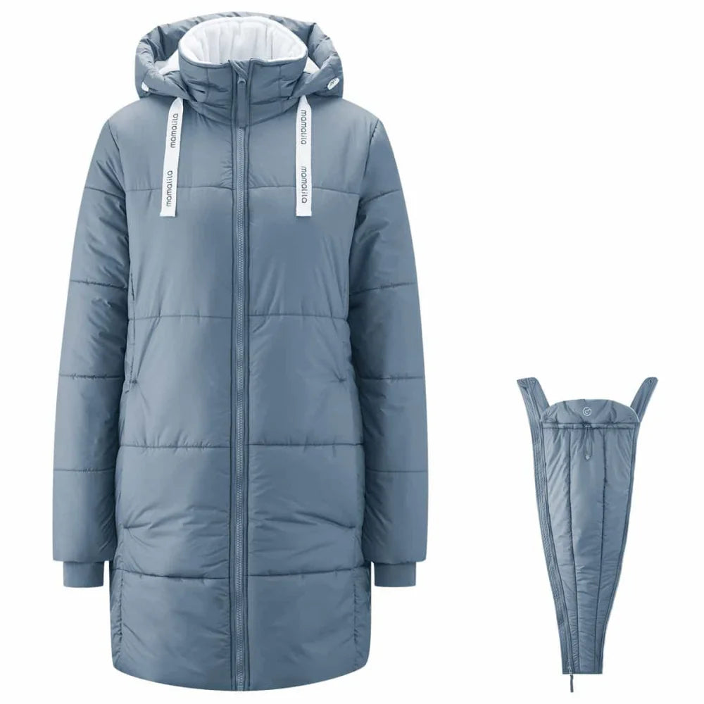 DIDYMOS Winter Babywearing Coat Copenhagen - Woven Baby XS / light blue | blue   Accessories > Babywearing Clothes > Babywearing Jackets    #