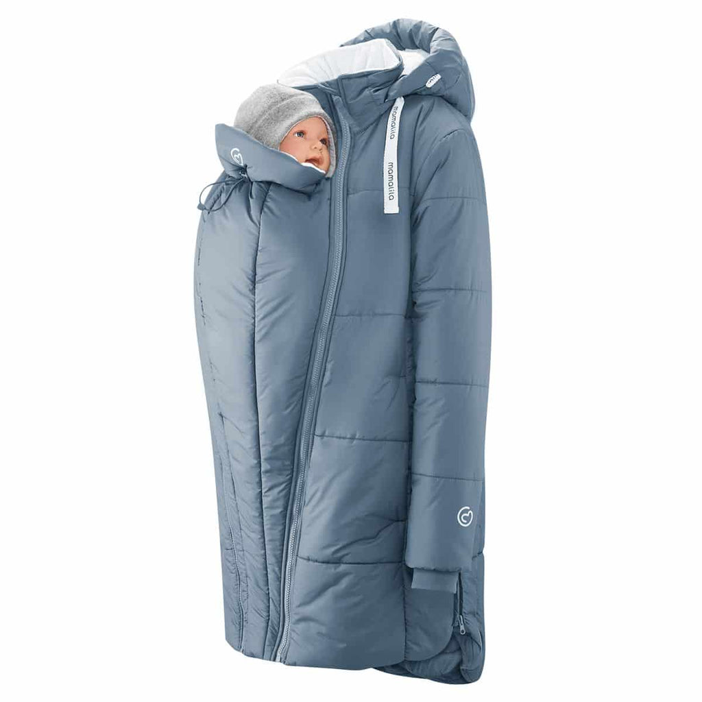 DIDYMOS Winter Babywearing Coat Copenhagen - Woven Baby XS / light blue | blue   Accessories > Babywearing Clothes > Babywearing Jackets    #