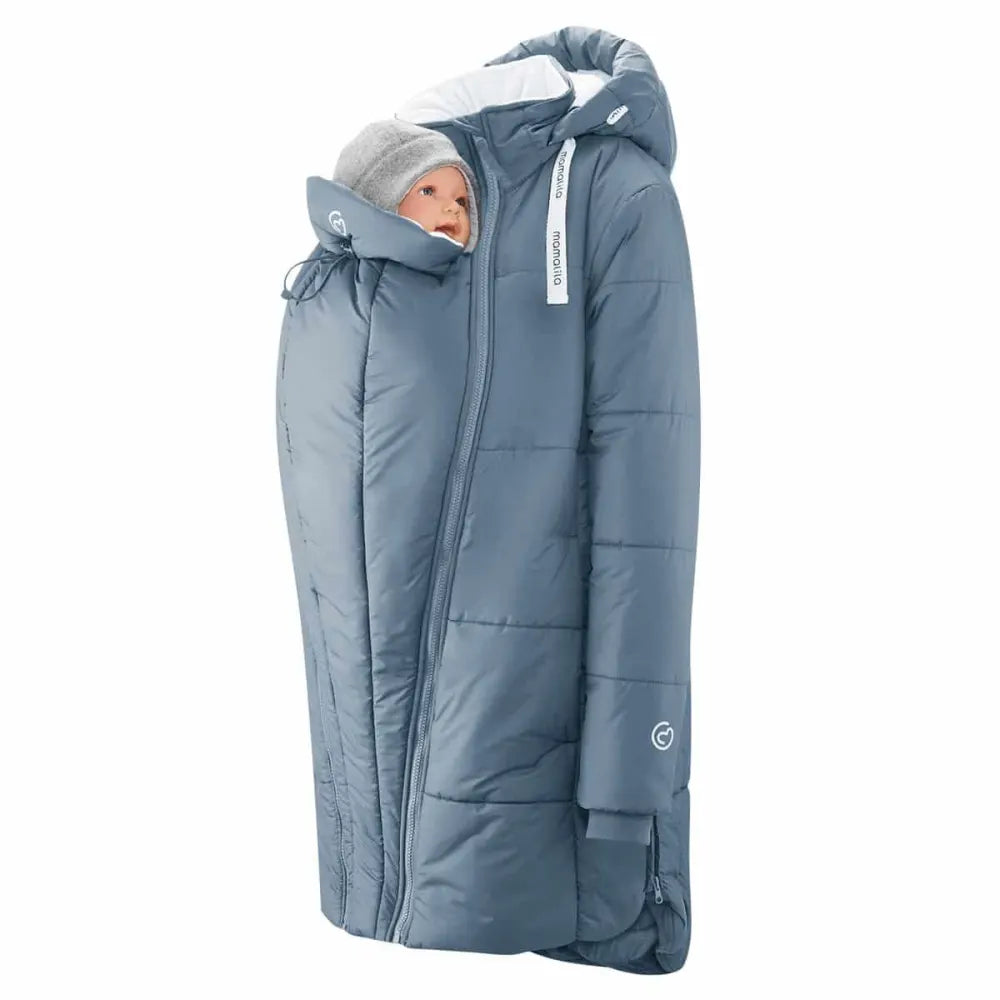 DIDYMOS Winter Babywearing Coat Copenhagen - Woven Baby XS / light blue | blue   Accessories > Babywearing Clothes > Babywearing Jackets    #