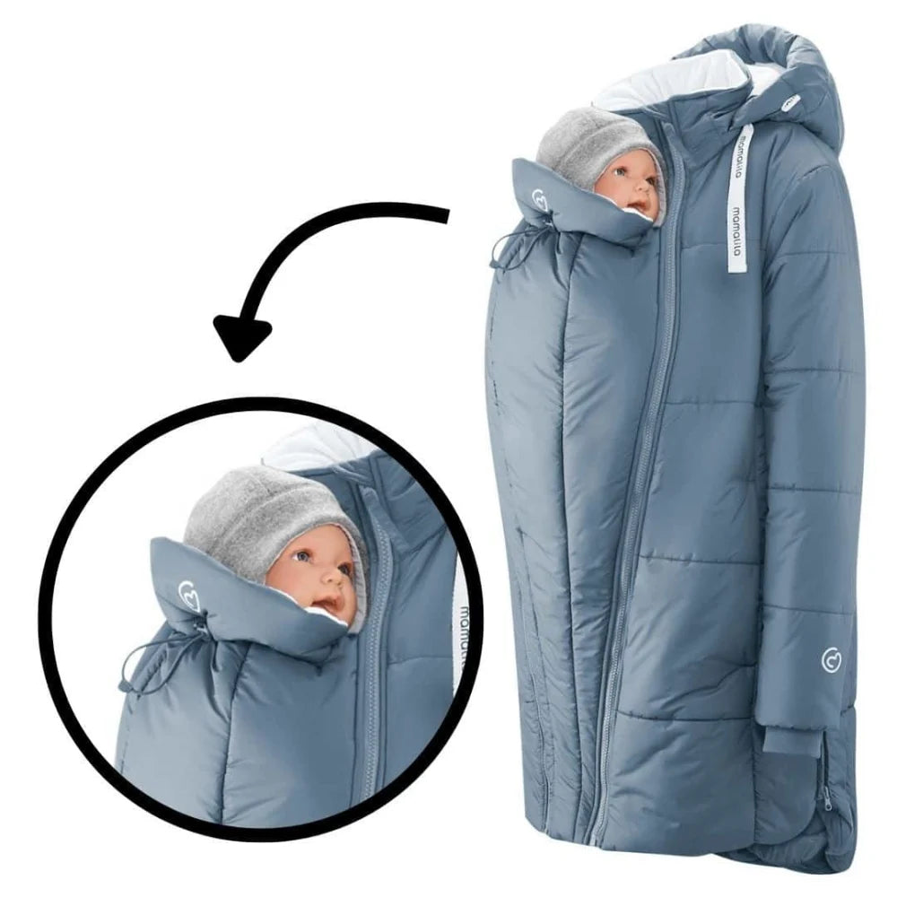 DIDYMOS Winter Babywearing Coat Copenhagen - Woven Baby XS / light blue | blue   Accessories > Babywearing Clothes > Babywearing Jackets    #
