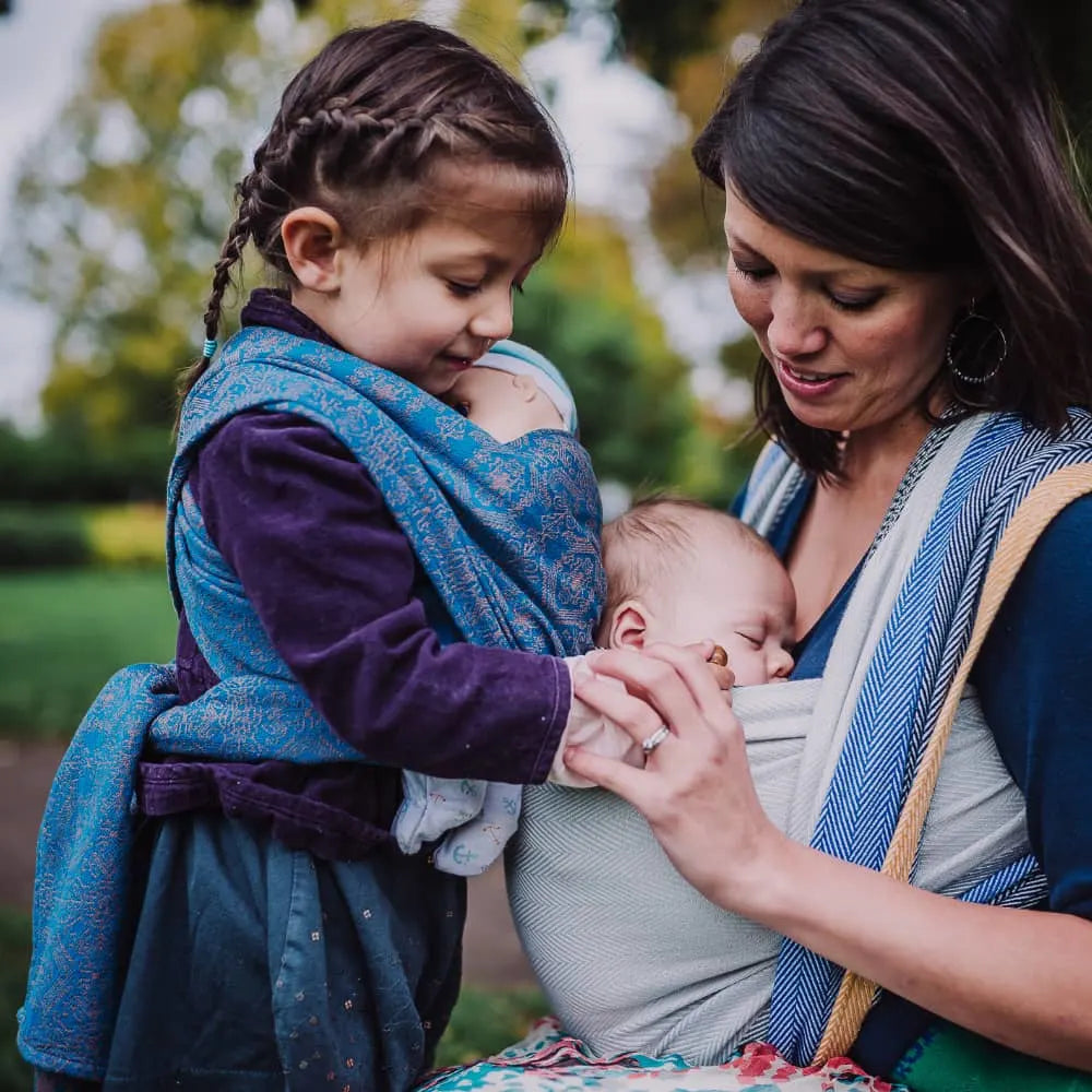 DIDYMOS Doll Sling Ludwig - Woven Baby One Size / blue | brown   Accessories > Doll Carriers > Doll Slings    #