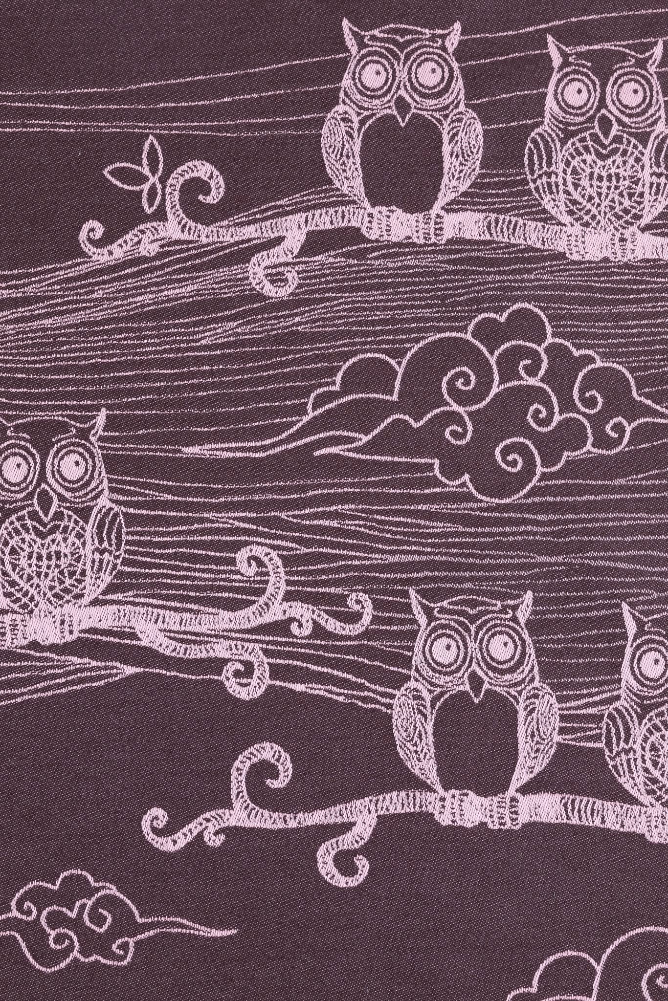 Bubo Owls – Candy Pop Long Cardigan - Woven Baby S / Standard (Light Purple Background Bubo Owls – Candy Pop		)-S / Reverse (Dark Purple Background Bubo Owls – Candy Pop		)-M / Standard (Light Purple Background Bubo Owls – Candy Pop		)-M / Reverse (Dark Purple Background Bubo Owls – Candy Pop		)-L / Standard (Light Purple Background Bubo Owls – Candy Pop		)       #