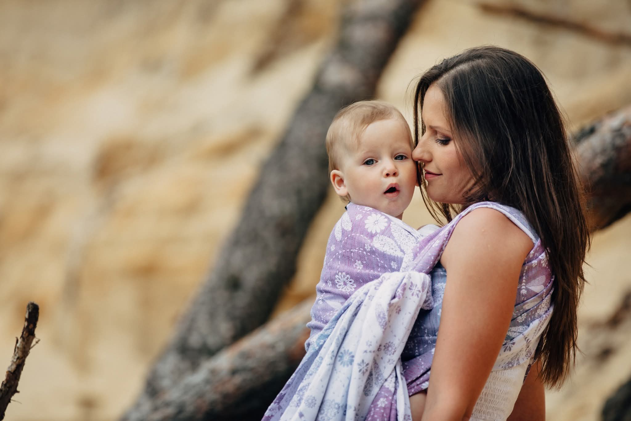Dragonfly Lavender -  Ring Sling - Woven Baby size 1 - 1.8m with gathered shoulder / Standard (Lavender Background)   ring_slings    #