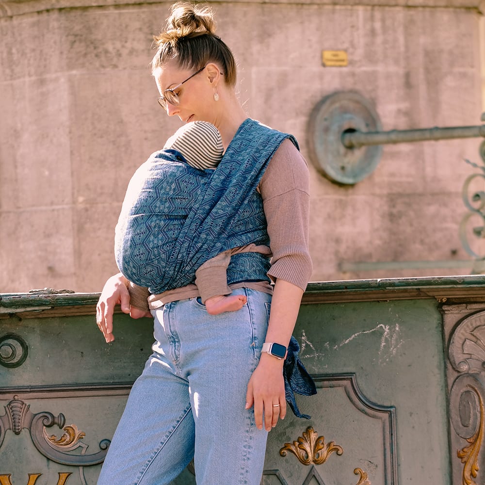 DIDYMOS Baby Wrap Sling 1975 Mystic Blue - Woven Baby 2 / 1975 Mystic Blue   Baby Wrap Slings > Woven Wraps > Jacquard    #