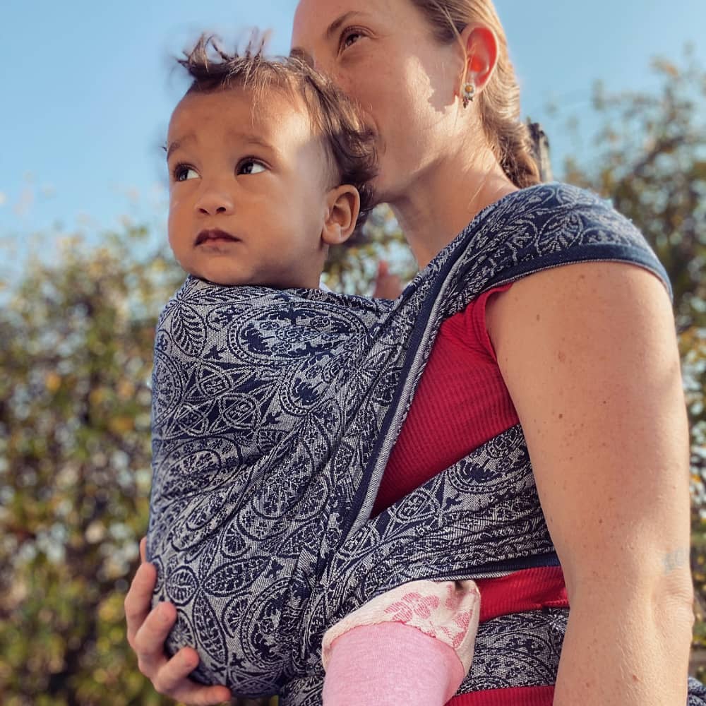 DIDYMOS Baby Wrap Sling Azulejo Linen - Woven Baby 2 / Azulejo Linen   Baby Wrap Slings > Woven Wraps > Jacquard    #