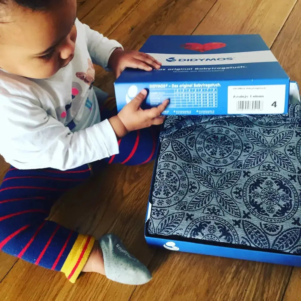 DIDYMOS Baby Wrap Sling Azulejo Linen - Woven Baby 2 / Azulejo Linen   Baby Wrap Slings > Woven Wraps > Jacquard    #