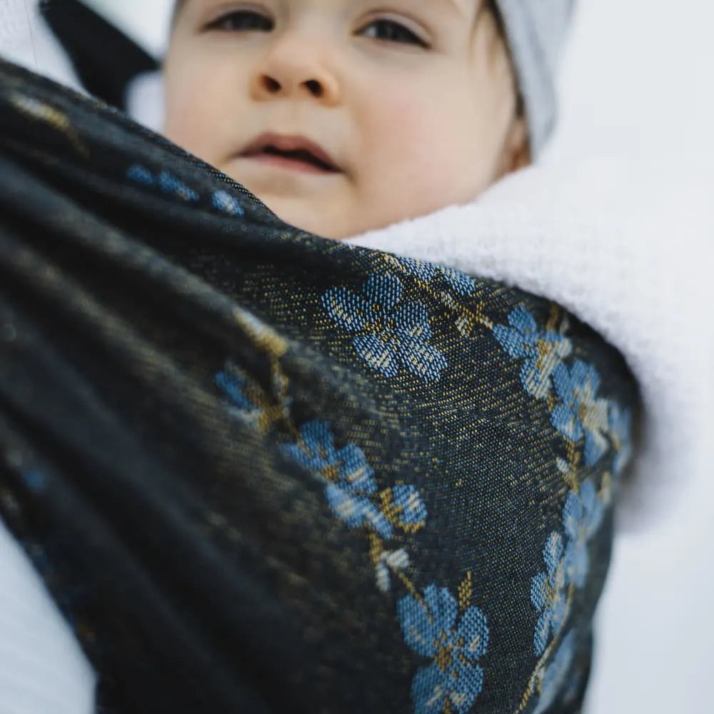 DIDYMOS Baby Wrap Sling Blue Blossom - Woven Baby 2 / Blue Blossom   Baby Wrap Slings > Woven Wraps > Jacquard    #