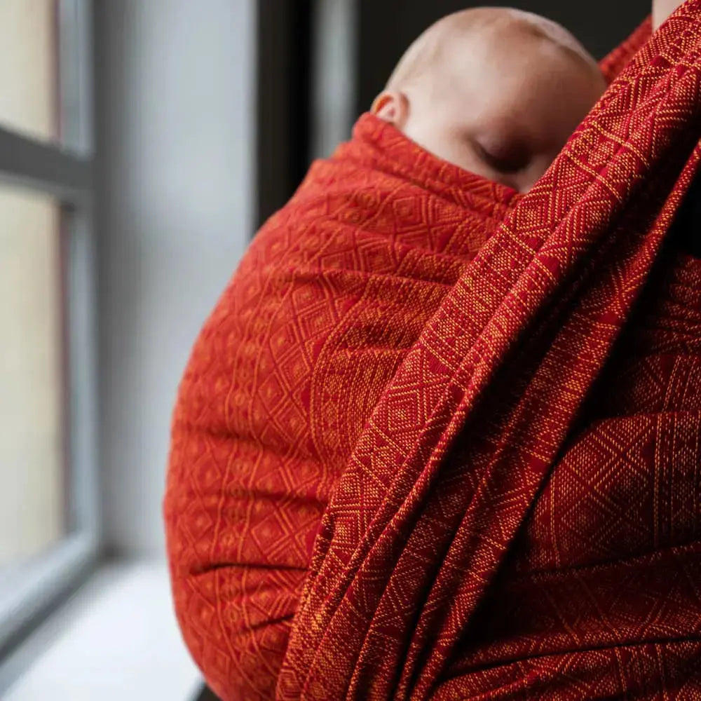 DIDYMOS Baby Wrap Sling Prima Ruby-Mandarin - Woven Baby 3 / Prima Ruby-Mandarin   Baby Wrap Slings > Woven Wraps > Prima    #