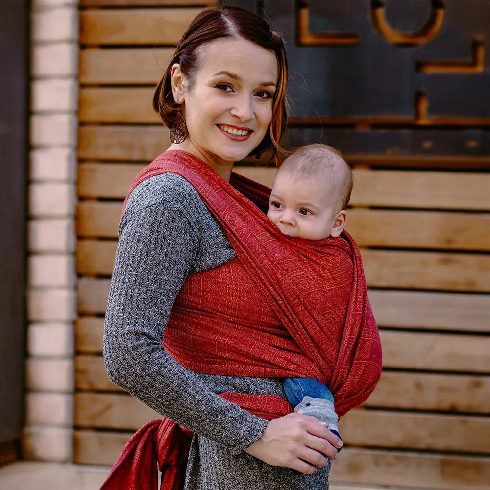 DIDYMOS Baby Wrap Sling Prima Ruby-Mandarin - Woven Baby 3 / Prima Ruby-Mandarin   Baby Wrap Slings > Woven Wraps > Prima    #